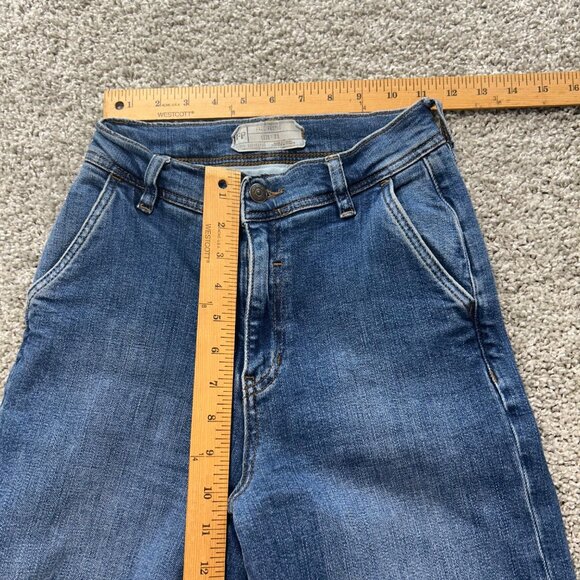 Free People Wide-Leg High-Rise Distressed Hem Jeans Size 25 - Picture 8 of 9